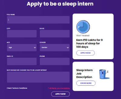 wakefit sleep intern