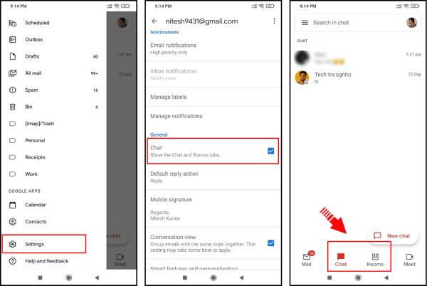 Enable Google Chat in Gmail