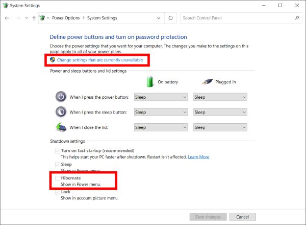 Enable Hibernate in Windows 10