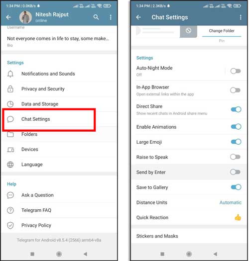 telegram media not showing in file manager